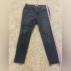 Women's Black Distressed Madewell Skinny Jeans 29P